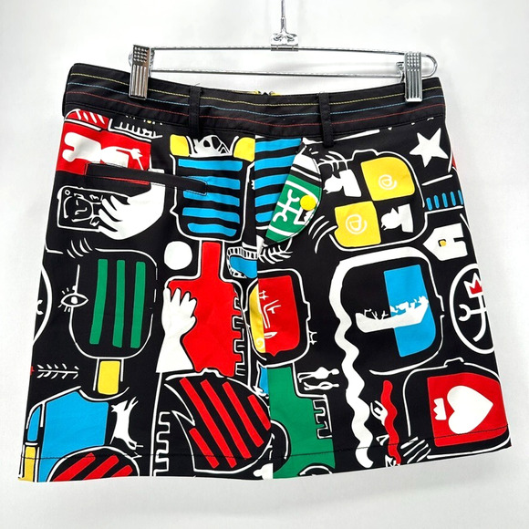Jean Charles de Castelbajac Skort Womens S Pop Art Shorts Tennis Golf Pickleball - Picture 4 of 8
